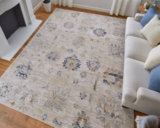 lifestyle The Rug Corner Feizy Pasha Transitional Floral & Botanical - Taupe/Ivory/Blue  Pasha Transitional Floral & Botanical - Taupe/Ivory/Blue