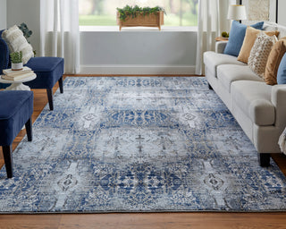 Gaspar Modern Damask - Blue/Gray/Taupe