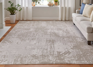 The Rug Corner Feizy Prasad Modern Abstract - Ivory/Taupe/Silver  