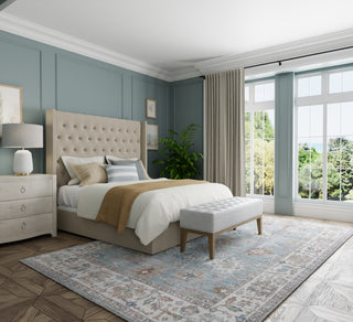 The Rug Corner Feizy Dartmouth Transitional Floral & Botanical - Blue/Ivory/Brown  