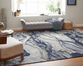 Gaspar Modern Abstract - Blue/Gray/Ivory