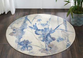 The Rug Corner Nourison Home Nourison Home - Somerset Ivory/Blue Area Rug ST18  