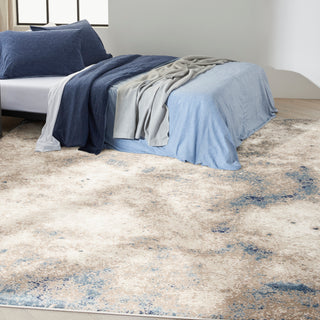 The Rug Corner Calvin Klein Calvin Klein Infinity - Ivory/Blue Area Rug IFN05  