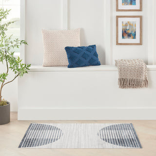 The Rug Corner Nourison Home Nourison Home - Astra Machine Washable Ivory/Blue Area Rug ASW03  