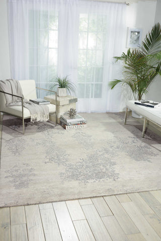 The Rug Corner Nourison Home Nourison Home - Silk Shadows Ivory/Silver Area Rug SHA14  