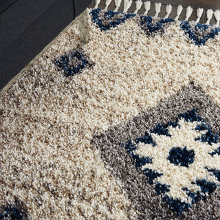 Nourison Home - Oslo Shag Ivory/Blue Area Rug OSL03