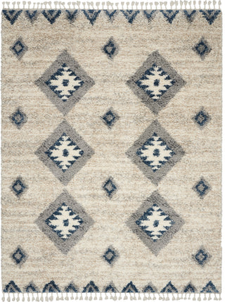 Nourison Home - Oslo Shag Ivory/Blue Area Rug OSL03