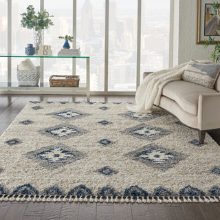 Nourison Home - Oslo Shag Ivory/Blue Area Rug OSL03