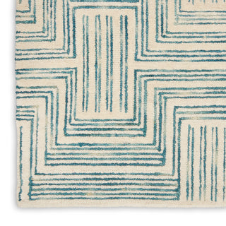 Nourison Home - Interlock Ivory/Turquoise Area Rug ITL06