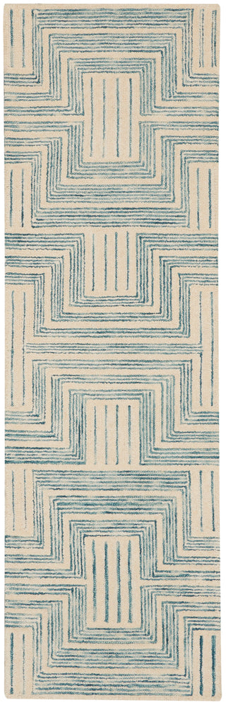 Nourison Home - Interlock Ivory/Turquoise Area Rug ITL06