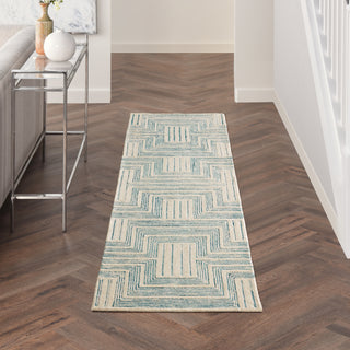 Nourison Home - Interlock Ivory/Turquoise Area Rug ITL06