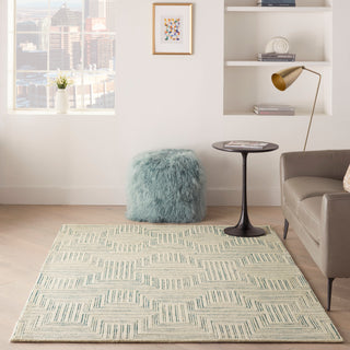 Nourison Home - Interlock Ivory/Turquoise Area Rug ITL06