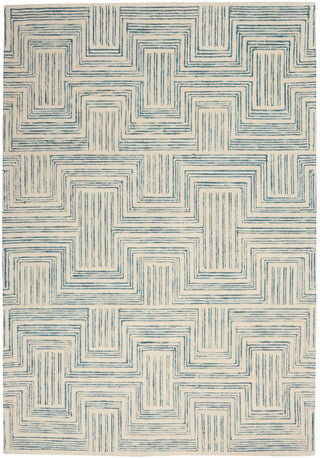 Nourison Home - Interlock Ivory/Turquoise Area Rug ITL06