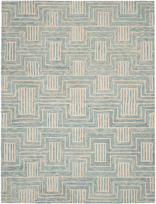 Nourison Home - Interlock Ivory/Turquoise Area Rug ITL06