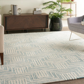 Nourison Home - Interlock Ivory/Turquoise Area Rug ITL06