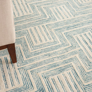 Nourison Home - Interlock Ivory/Turquoise Area Rug ITL06