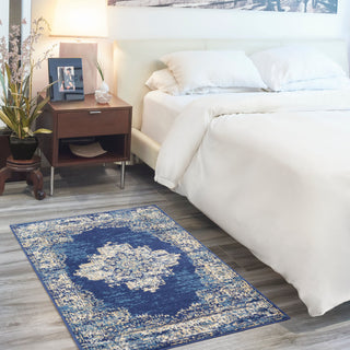 The Rug Corner Nourison Home Nourison Home - Grafix Navy/Blue Area Rug GRF14  