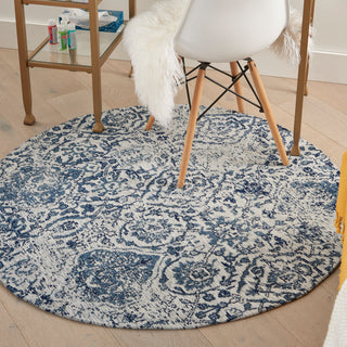 The Rug Corner Nourison Home Damask DAS06 IVNAV Area Rugs  