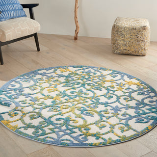 The Rug Corner Nourison Home Nourison Home - Aloha Ivory/Blue Area Rug ALH21  