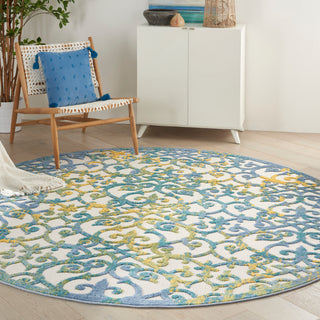 The Rug Corner Nourison Home Nourison Home - Aloha Ivory/Blue Area Rug ALH21  