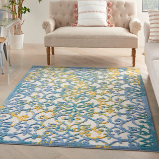 The Rug Corner Nourison Home Nourison Home - Aloha Ivory/Blue Area Rug ALH21  