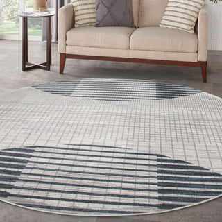 The Rug Corner Nourison Home Nourison Home - Astra Machine Washable Ivory/Blue Area Rug ASW03  