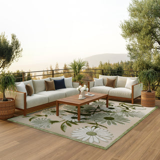 The Rug Corner Nourison Home Nourison Home - Aloha Ivory/Green Area Rug ALH33  