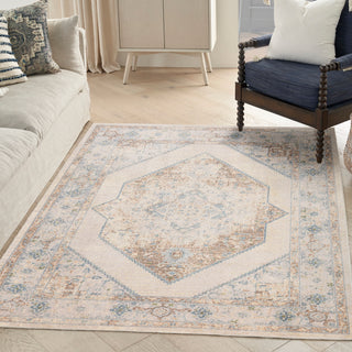 The Rug Corner Nourison Home Nourison Home - Astra Machine Washable Ivory/Blue Area Rug ASW13  