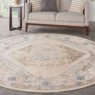 The Rug Corner Nourison Home Nourison Home - Astra Machine Washable Ivory/Blue Area Rug ASW13  