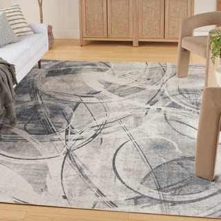 The Rug Corner Nourison Home Nourison Home - Astra Machine Washable Silver/Blue Area Rug ASW14  