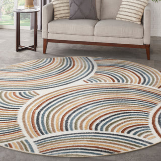 The Rug Corner Nourison Home Nourison Home - Astra Machine Washable Ivory/Multi-Color Area Rug ASW08  