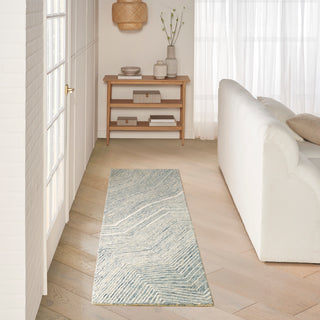 The Rug Corner DKNY Pure Angles ANG01 IVBLU Area Rugs  
