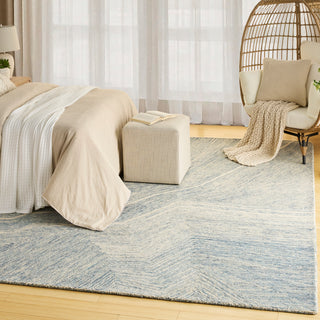The Rug Corner DKNY Pure Angles ANG01 IVBLU Area Rugs  