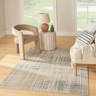 The Rug Corner Nourison Home Nourison Home - WAshable Decor Beige/Blue Area Rug WSD07  