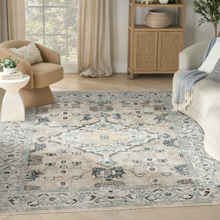 Nourison Home - Washable Decor Taupe/Blue Area Rug WSD12