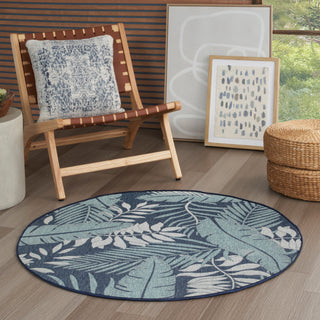 The Rug Corner Nourison Home Garden Oasis GOA02 NAVY Area Rugs  