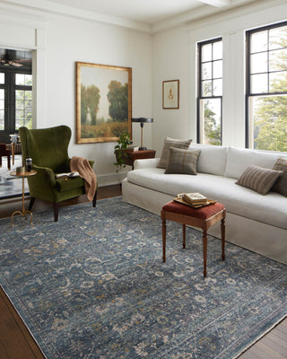 The Rug Corner Jean Stoffer x Loloi Jean Stoffer - Bradbury Ocean / Gold Area Rug  