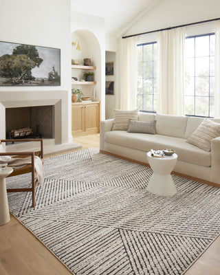 The Rug Corner Loloi II Fabian Charcoal / Ivory  