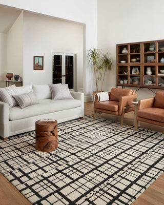 The Rug Corner Chris Loves Julia x Loloi Chris Loves Julia - Polly Black / Ivory Area Rug  