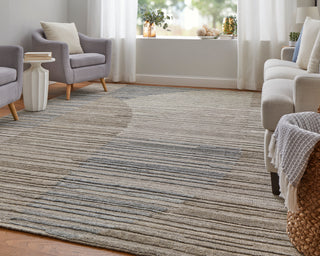 The Rug Corner Feizy Elias Modern Abstract - Brown/Blue/Tan  