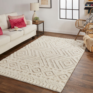 The Rug Corner Feizy Anica Transitional Diamond - Ivory/Tan  