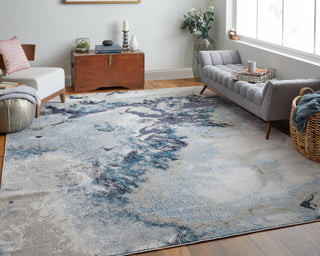 Astra Transitional Abstract - Blue/Gray/Ivory