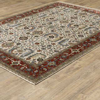 Aberdeen Ivory/Red Area Rug 144D1