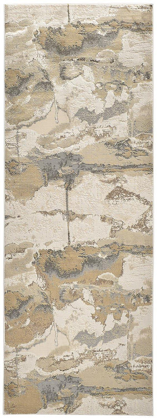 The Rug Corner Feizy Aura Modern Watercolor - Gray/Ivory/Gold  