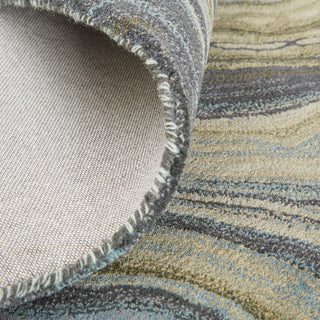 Amira Transitional Abstract - Blue/Ivory/Green