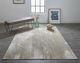 The Rug Corner Feizy Aura Modern Abstract - Ivory/Gray/Gold  