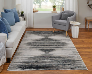 The Rug Corner Feizy Micah Modern Diamond - Black/Silver/Taupe  