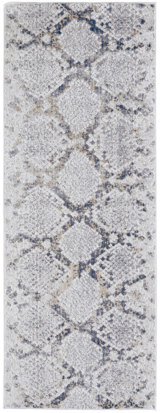 Laina Transitional Trellis & Lattice - Silver/Gray/Blue