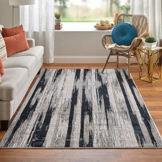 The Rug Corner Feizy Micah Modern Abstract - Black/Silver/Gray  