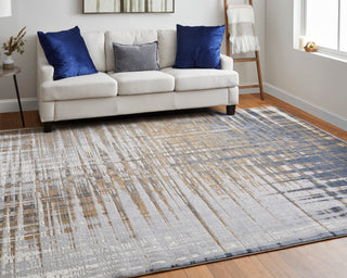 The Rug Corner Feizy Clio Modern Abstract - Blue/Orange/Gray  